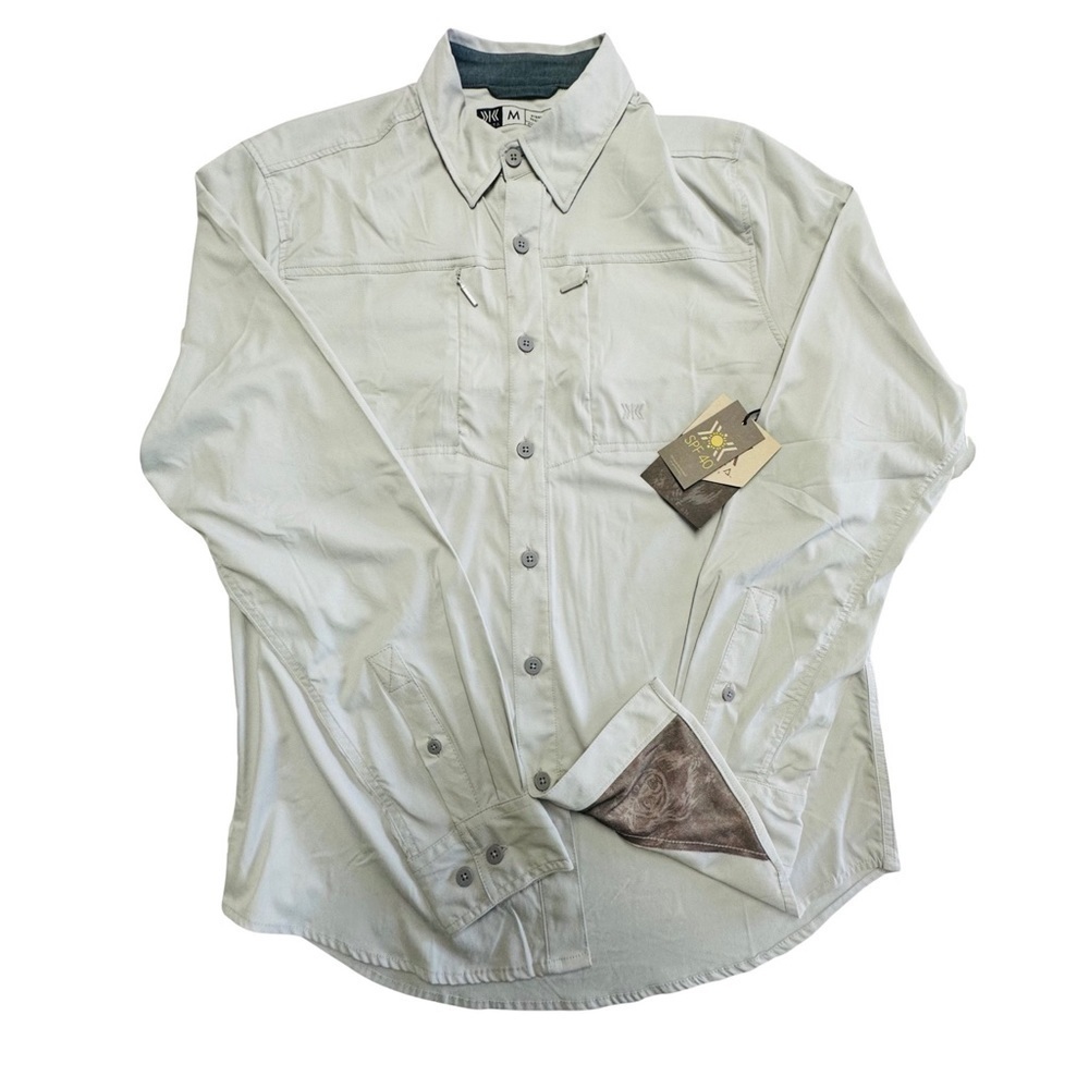 Dakota Grizzle Button Down Sports Men Fishing PDGA PGA Athletic Stretch